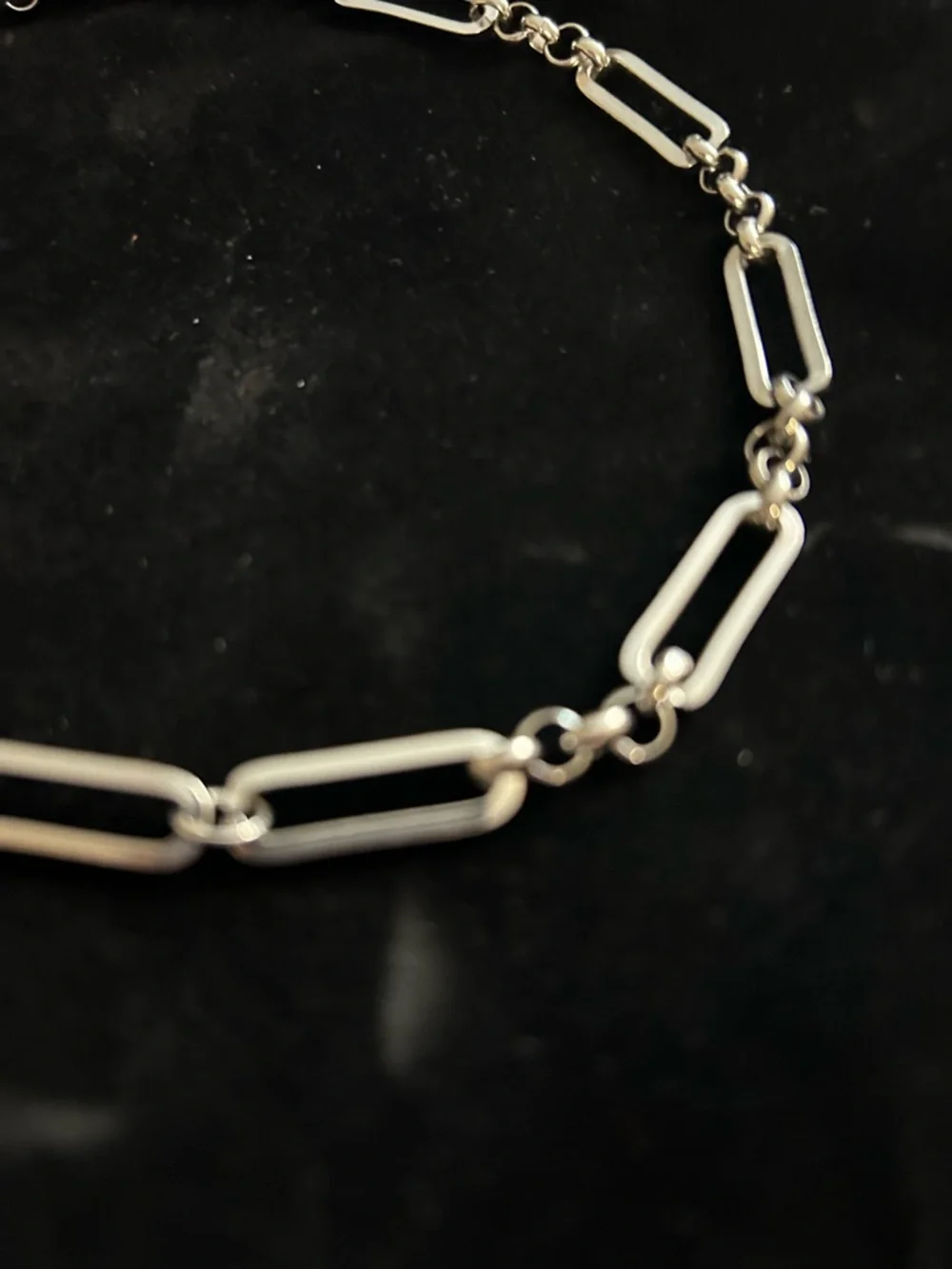 Rectangular Link Necklace - Women Jewelry Stainless Steel - Picture 2 of 3